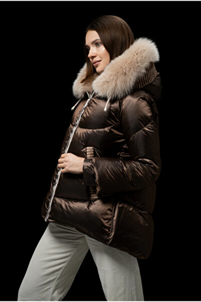 FLO CLO Jachetă maro cu blană