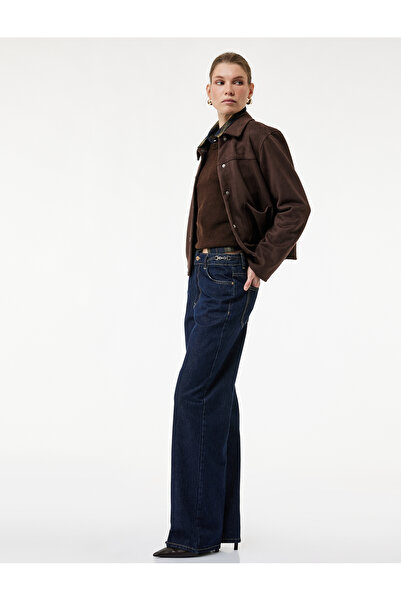 Koton High Waist Straight Wide Leg Jeans - Straight Fit Jeans