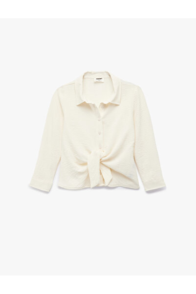 Koton Дългоръкавна риза с копчета и детайлно шнуроване