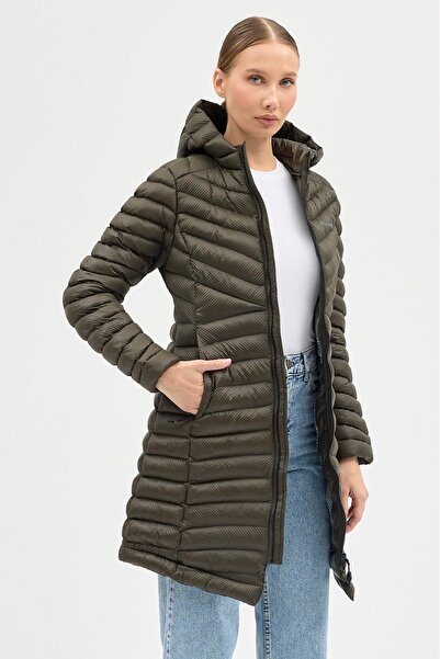 Columbia omnı heat drift peak stretch termal kapşönlu kadın haki mont