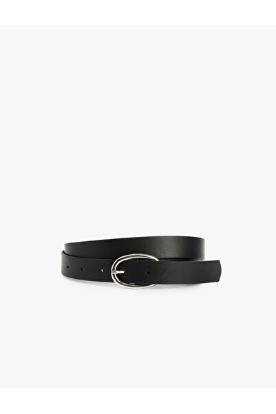 Koton Faux Leather Belt with Metal Buckle