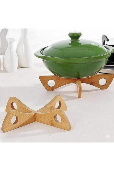 Darga Wood Shop 2'li Modüler Kayın Ahşap Nihale Tencere Altlığı