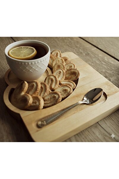 Darga Wood Shop Premium Kayın Ahşap Servis Tepsisi Atıştırmalık ve İkramlık S...