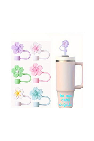 Besify Quencher Çiçekli Pipet Tıpası 10MM Pipet Tıpası Çiçekli Pipet Kapağı Q...