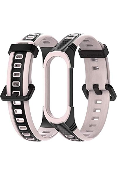 Xess Band Strap for Xiaomi Mi Band 5/4/3 - Sport Silicone Bracelet (Pink/Black)