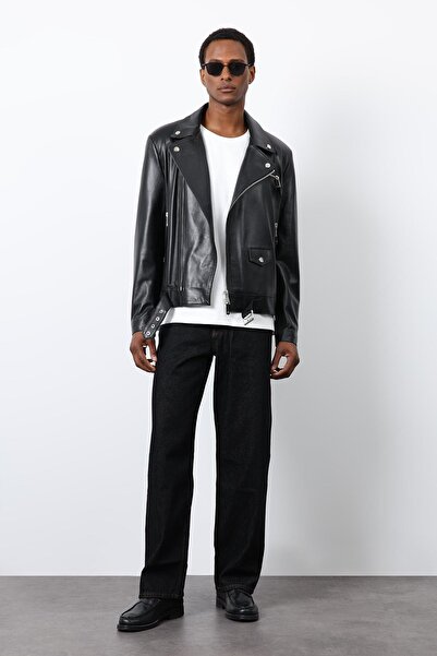 Antioch Black 100% Leather Biker Jacket