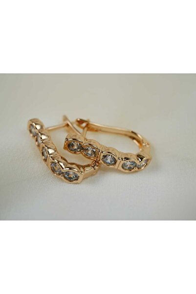 ATELİER TUĞBA أقراط KP021 مرصعة بحجر الزركون على شكل موجة