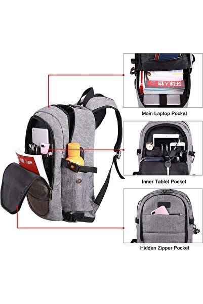 Tzowla Laptop Travel Backpack for Women Men, Water-Resistant Anti-Theft, Fits 15.6-17.3in Laptop