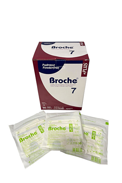 Broche PUDRASIZ STERİL CERRAHİ ELDİVEN NO: 7 8'Lİ PAKET