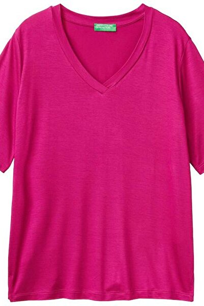 United Colors of Benetton Kadın / Kız Fuşya T-Shirt Model Kodu: (3Z12D401G12E)
