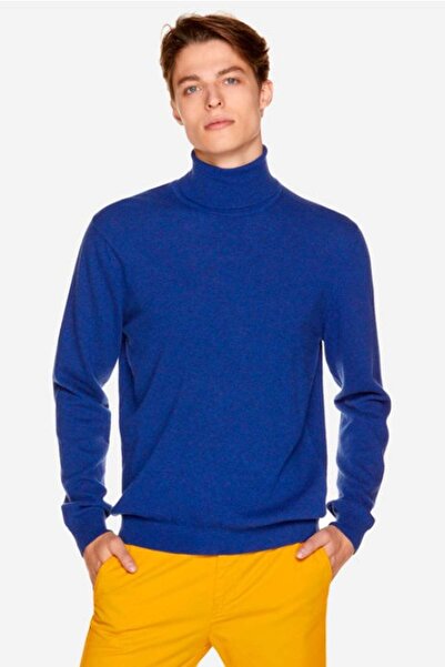 United Colors of Benetton Men's Blue Melange Sweater Model Code: (124A1002U2180538)