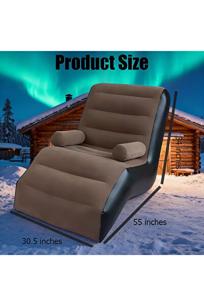 Generic أريكة استرخاء على شكل حرف S مع كرسي استرخاء خارجي قابل للنفخ من مادة ...