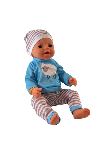 PROCART Păpușă interactivă care face pipi, farfurie, oliță, suzetă, Pampers, înălțime 45 cm, 3 ani+