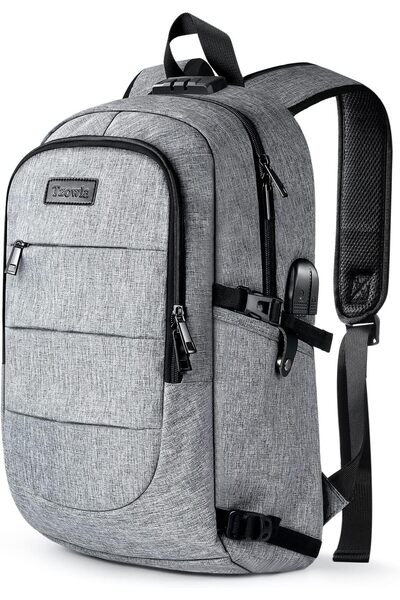 Tzowla Laptop Travel Backpack for Women Men, Water-Resistant Anti-Theft, Fits 15.6-17.3in Laptop