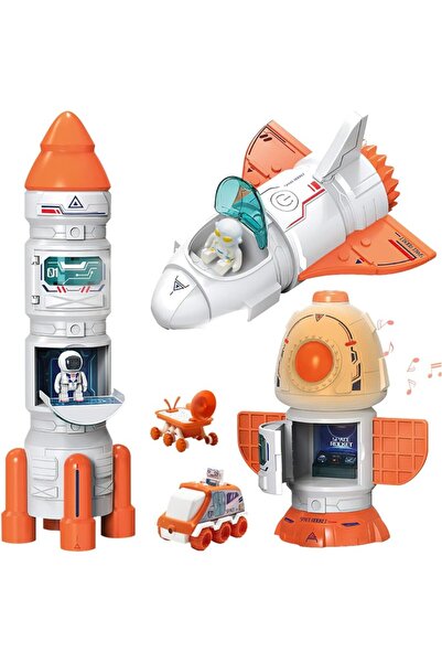 PROCART Spaceship with planet projector, 3 astronaut figures, sound and steam effects, 31 building modes