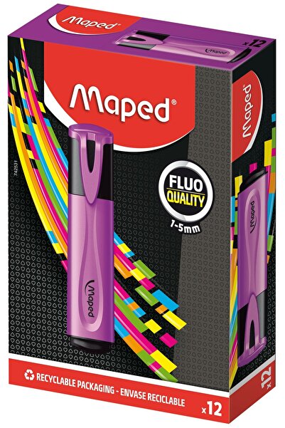 Maped قلم تمييز أرجواني × 12