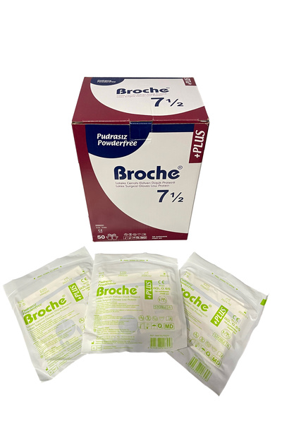 Broche PUDRASIZ STERİL CERRAHİ ELDİVEN NO: 7,5 8'Lİ PAKET