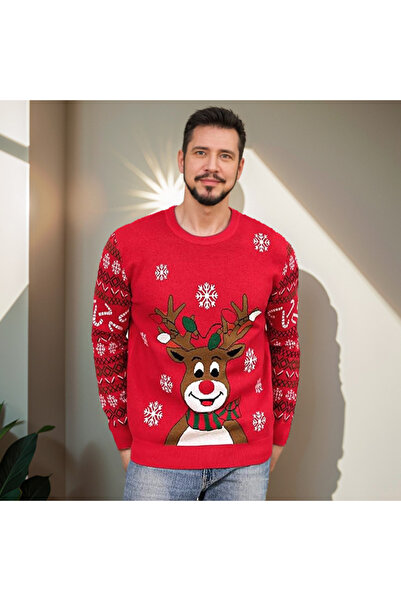 MIXSNOW New men's knitted sweater Christmas casual slim lazy style round neck yarn splicing knitted sweater