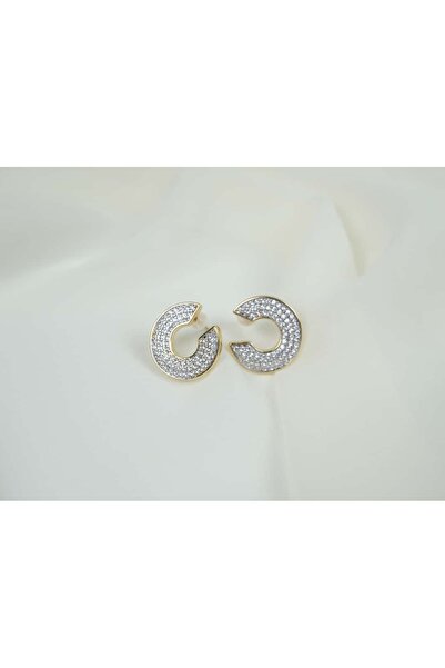 ATELİER TUĞBA Kp066 Shiny C Shape Earrings