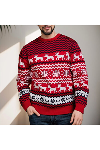 MIXSNOW New men's knitted sweater Christmas casual slim lazy style round neck yarn splicing knitted sweater