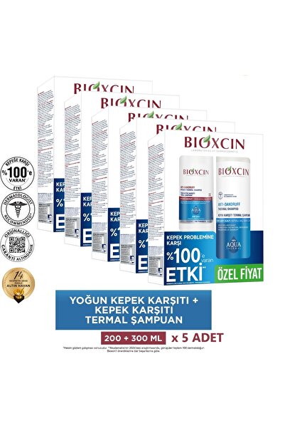Bioxcin Set de șampon Aquathermal Ds 200 ml + 300 ml, eficient împotriva mătreaței, 5 bucăți
