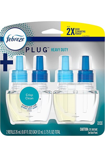 Febreze Fade Defy PLUG Air Freshener Refill, Heavy Duty Crisp Clean, 2 x 0.87 fl oz