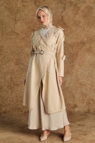 Setrms Çiçek Aplikeli Triko Hırka