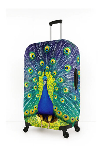 Trink Çanta Fabric Suitcase Cover and Luggage Cover (52-Peacock) Cabin Cabin