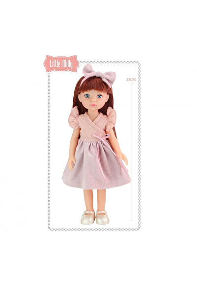 IQ Toys Little Milly Doll with Headband, Dress, Pajama Set and Removable Shoes, 33 cm