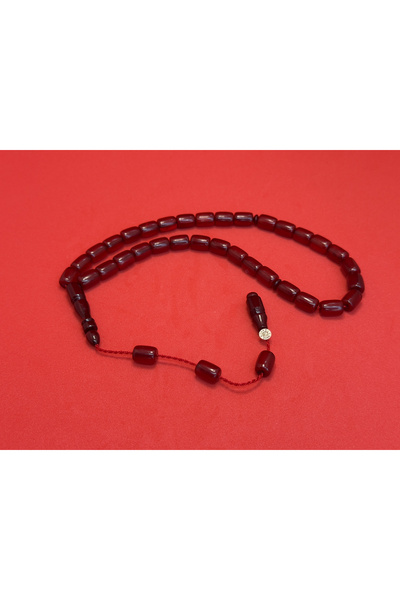 Tarsusi Şükrü Baba İmzalı Sıkma Kehribar Tespih