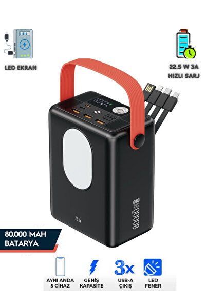 Teknoloji Gelsin 80.000 mAh Hızlı Şarj Özellikli Powerbank Led Göstergeli El ...