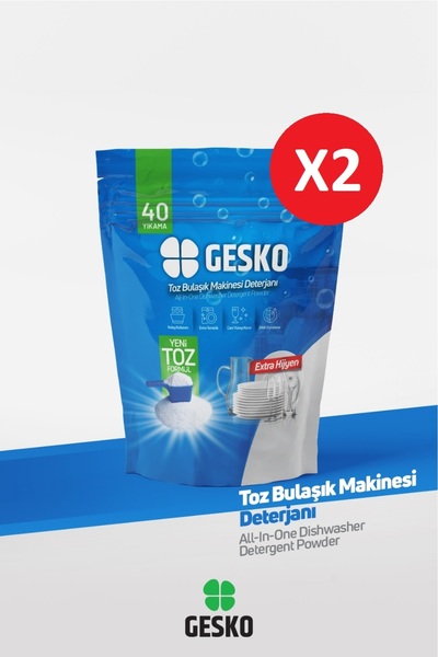 GESKO Toz Bulaşık Makinesi Deterjanı Hepsi Bir Arada 80 Yıkama Ölçekli