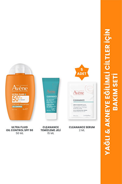 Avene Yağlı & Akneye Eğilimli Ciltler İçin Bakım Seti (Ultra Fluid Oil + Temi...