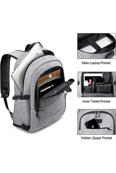 Tzowla Laptop Travel Backpack, Water-Resistant Anti-Theft, Fits 15.6" Laptop