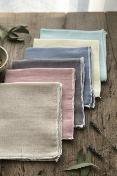 Ponchik 100% Cotton 6-Pack Two-Layer Muslin Baby Mouth Wipes Baby Overlock St...