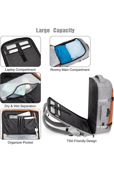 Tzowla Travel Laptop Backpack for Men & Women, 40L, Flight Approved