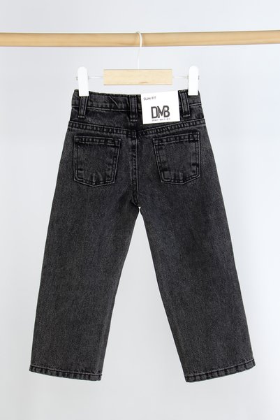 DMB BOYS & GIRLS Kız Erkek Çocuk Beli Ayarlanabilir Düz Paça Rahat Kalıp Jean Cepli Kot Pantolon