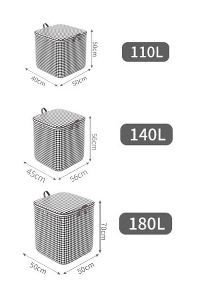 Generic 110L Large Storage Bag Waterproof Clothing Bin Foldable Closet Organizers Container Zipper Bag