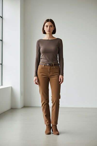 EVAİST بلوزة نسائية من المودال بياقة قارب