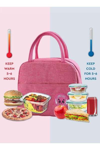 DUNISO حقيبة غداء معزولة وقابلة لإعادة الاستخدام ومقاومة للماء - وردي