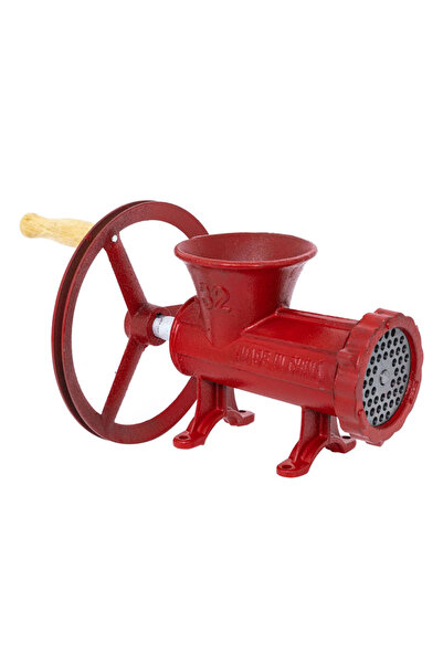 Campion Mașină de tocat carne Champion nr. 32 cu roată, fontă, roșie