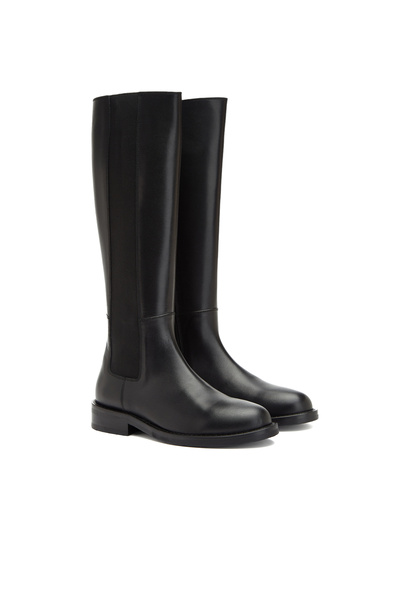George Hogg Siyah Fermuarlı Kadın Deri Çizme