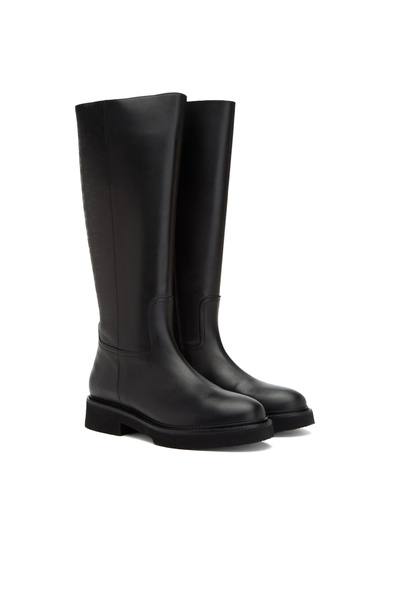 George Hogg Siyah Baskılı Kadın Deri Çizme