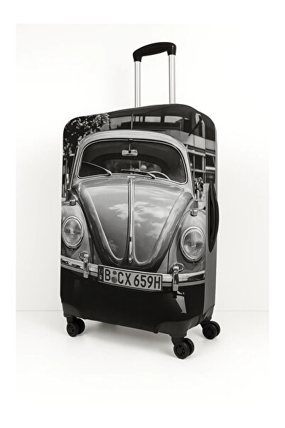 Trink Çanta Fabric Suitcase Cover and Luggage Cover (69-Grey Vos Vos) Cabin Cabin