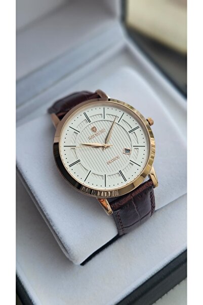 Raymond Rym-4735 Quartz Classic Men's Wristwatch - 2 Years Warranty Rose-Brown-White