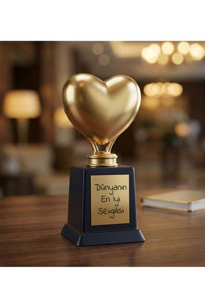 vegahediye v vega Kişiye Özel Kişiselleştirilebilir Kalpli Ödül Heykeli 25cm ...