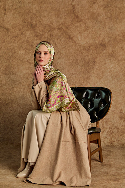 Setrms Kadife Motifli Uzun Triko Hırka