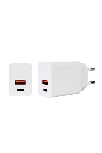 PNI CHG300 power adapter with USB C port, QC3.0, PD3.0, PPS and USB-A port, 30W