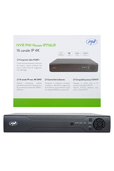 PNI NVR House IP716LR, 16 channels IP 4K, H.265, ONVIF