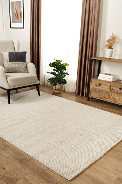 Livset Home Yumuşak Modern Krem Bej Halı Salon Mutfak Antre Yolluk Oturma Oda...